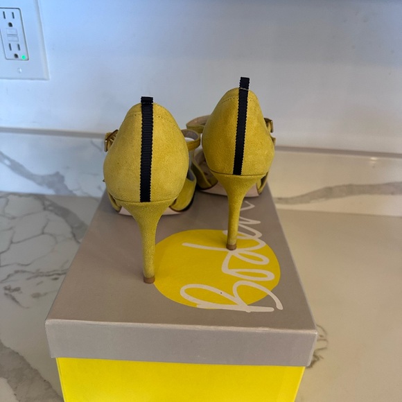 Boden Tisha High Heel Black/White Polka Dot W/ Yellow Suede Size 39 Eu Sz 9 US - Picture 5 of 11